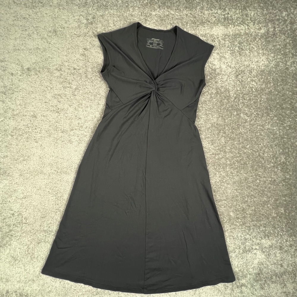 Patagonia Margot Dress Womens Small Black V-Neck Twist Front A-Line Sleeveless
